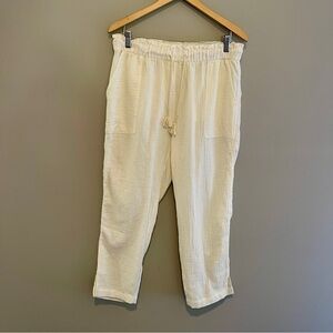 Madewell Beige Lightestspun Beach Cover-Up Pull On Pants Size Medium